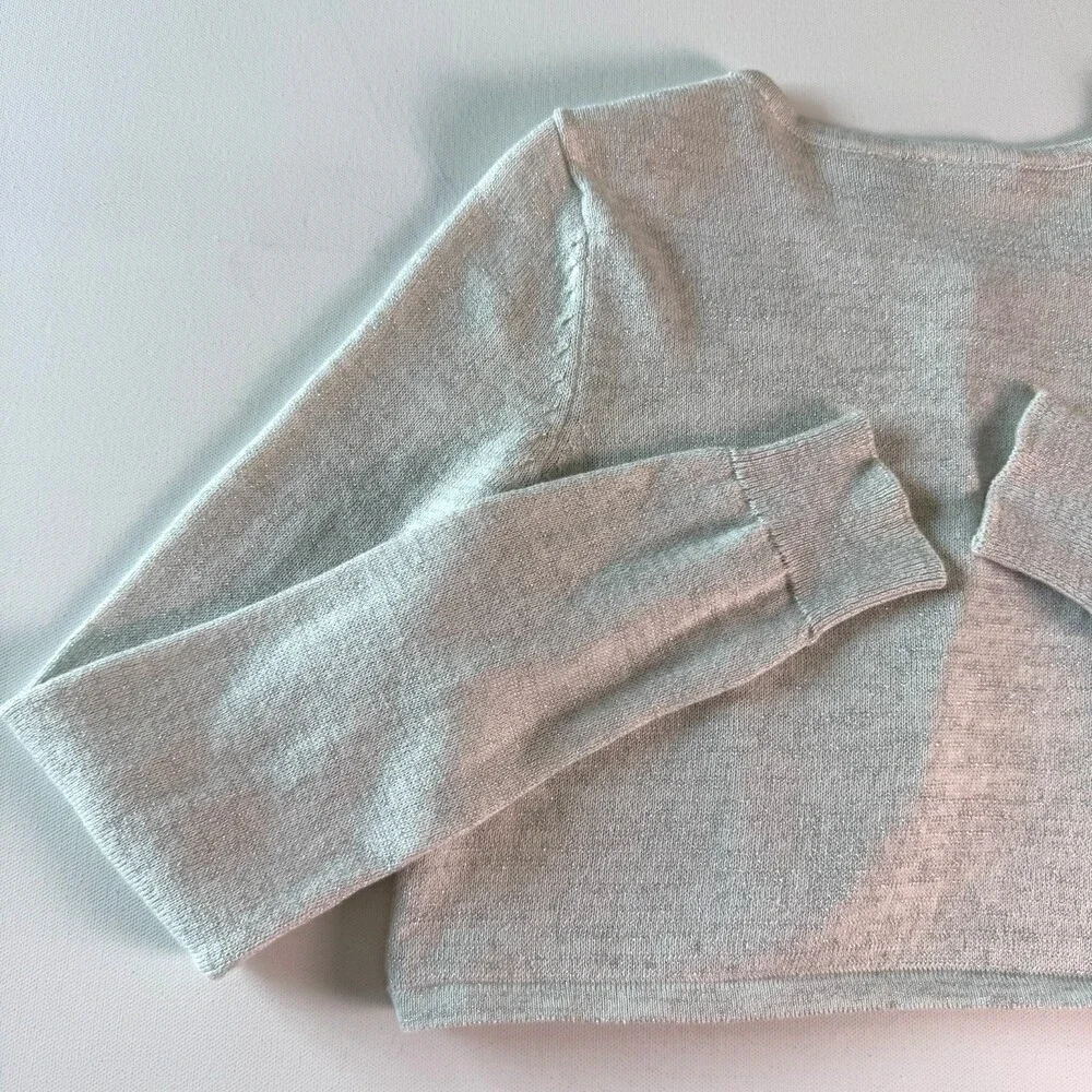 The Children's Place Girl's Sz 14 White Sparkle Shrug Crop Cardigan Sweater L/S